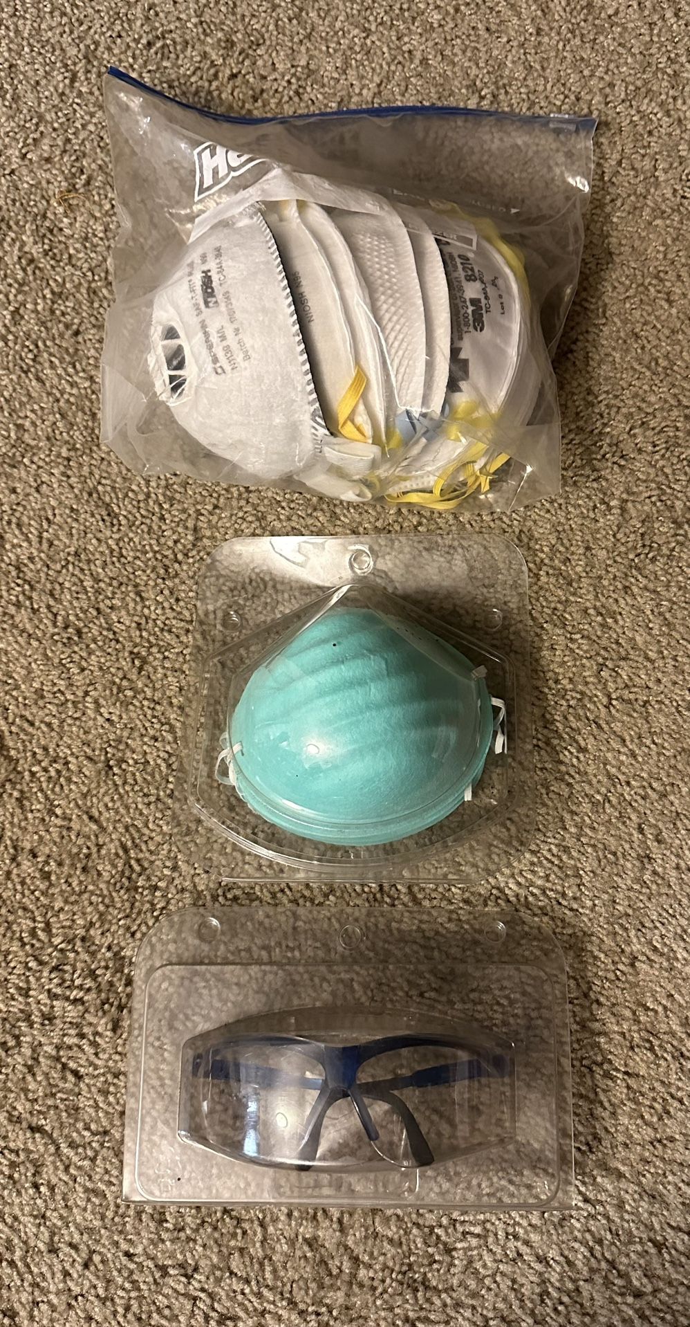 Assorted Face Masks and Safety Goggles