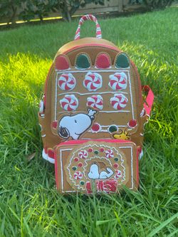Loungefly Peanuts Snoopy Gingerbread House Mini Backpack