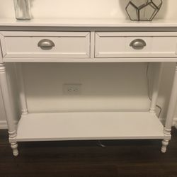 White Console Table With Drawers