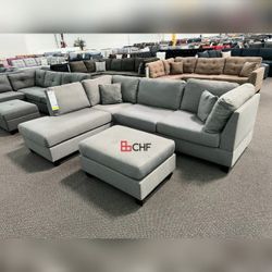 3 Pc Living Room Sectional Sofa With Ottoman  104" x 75" x 35" H// LIMITED TIME OFFER 