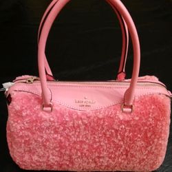 Kate Spade Faux Fur Pink Purse /Brand New/Authentic 