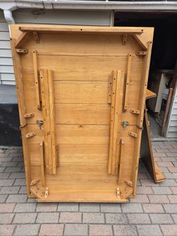 Solid wood dining table with  extended