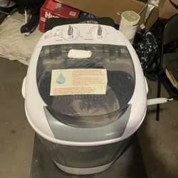 Costway FP10950US-GR Portable Mini Semi-Automatic Washing Machine with Spin Tub & Drain Hose 2.5 kg Capacity – Gray