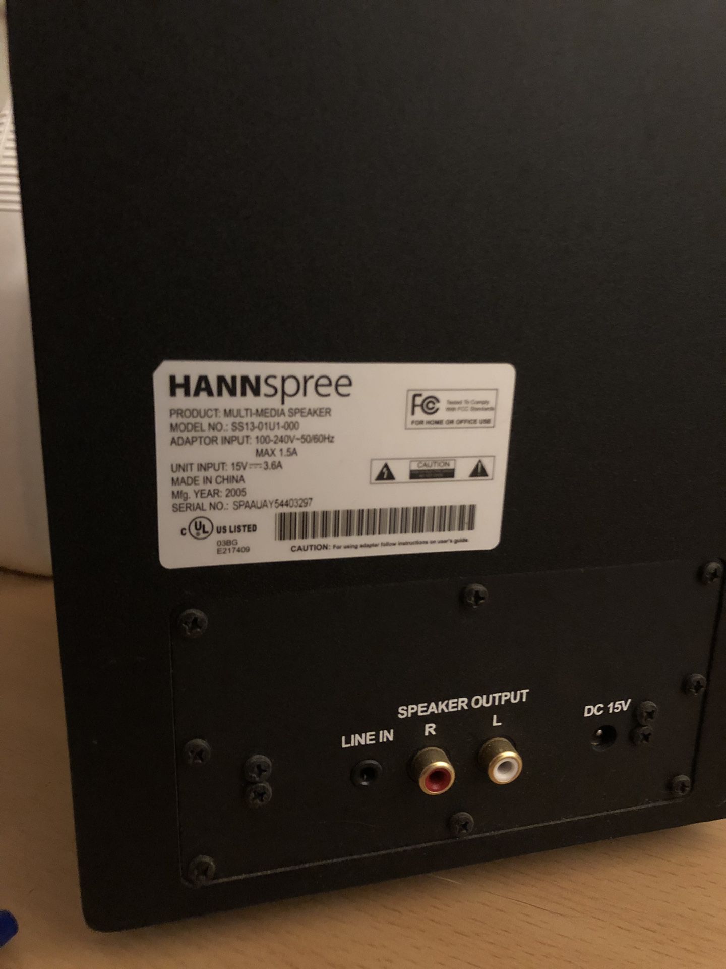 HANNspree Armor 2.1 Channel 3-Piece Subwoofer & Satellite Speaker System, SS13-21U1-001