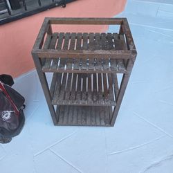Wood Stand With Wheels 