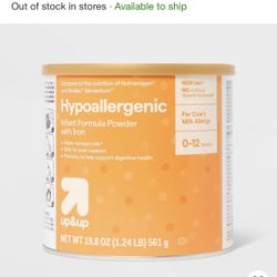 Non-GMO Hypoallergenic Powder Infant Formula - 19.8oz - up&up™: Certified Gluten-Free, Hydrolyzed Protein, Brain Development, Growth Support