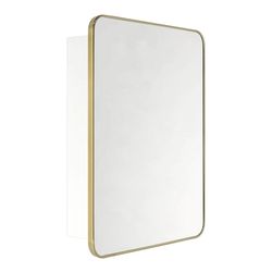 Medicine Cabinet 30x24 Brushed Gold Mirror