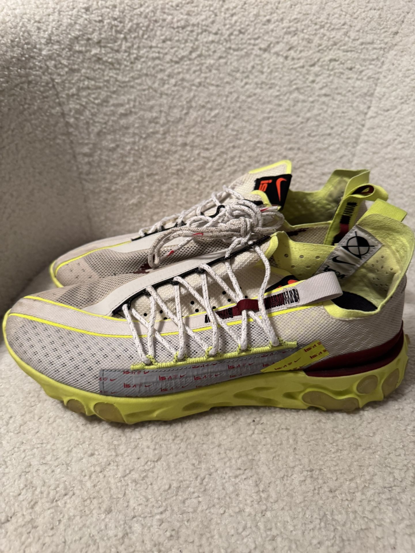 Size 10.5 Nike React WR ISPA Platinum Volt