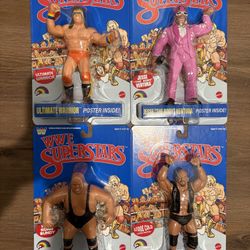 WWE LJN Wave 2 Set Ultimate Warrior, King Kong Bundy, Stone Cold Steve Austin, And Jesse The Body Ventura 