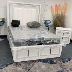 Queen Bed With Dresser And Mirror With LED lights On Sale 
