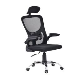 Office Chair with Headrest Black Mesh Seat & Back