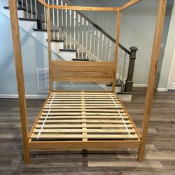 Solid Wood Canopy Full Bed Frame 