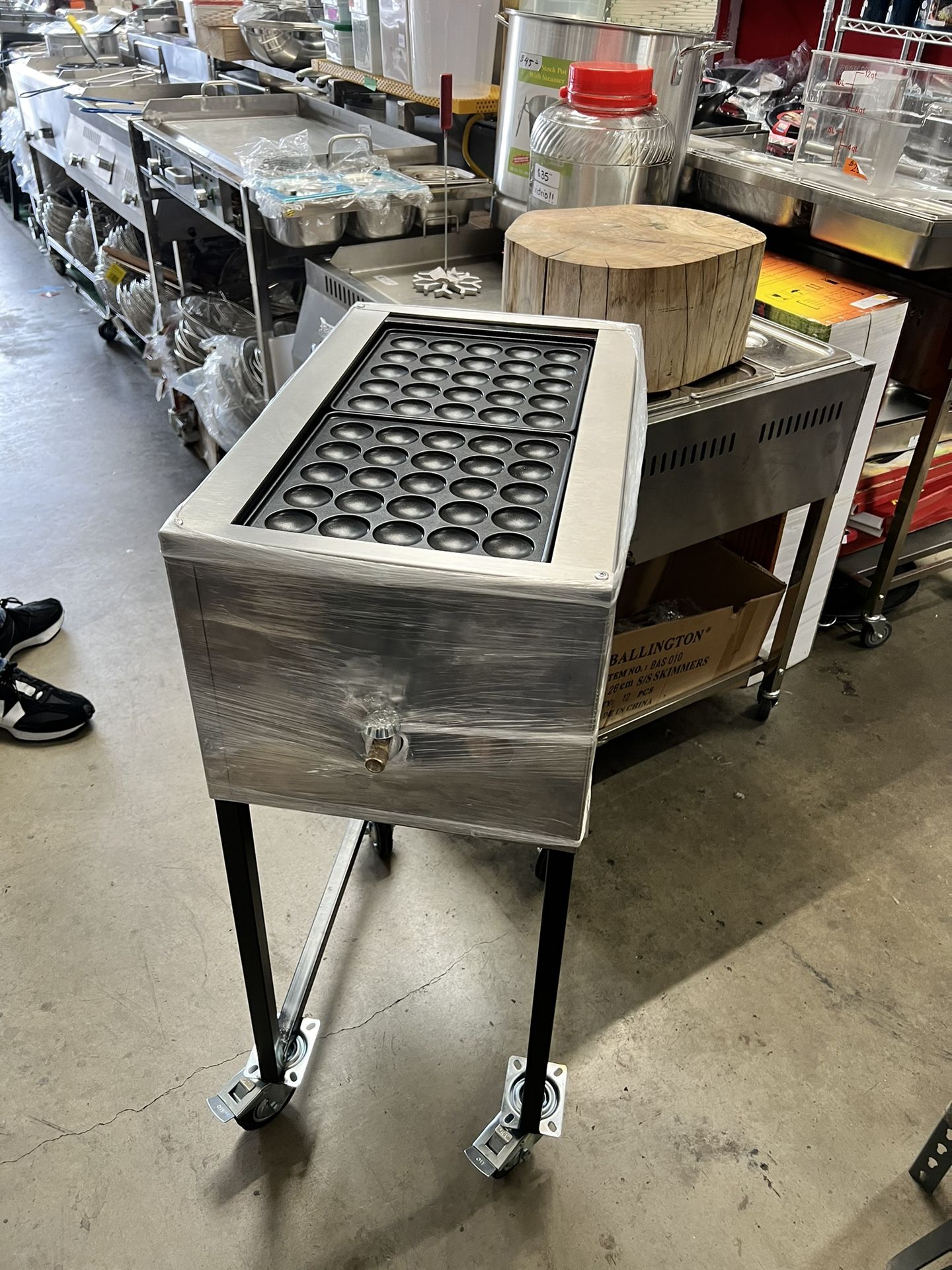 Carrito para mini Pancakes con quemador y patas desmontables