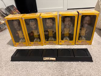 LA Lakers 2004 Bobblehead Doll Set with Display Stand