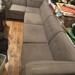 Grey Couch Sectional 5-pieces 