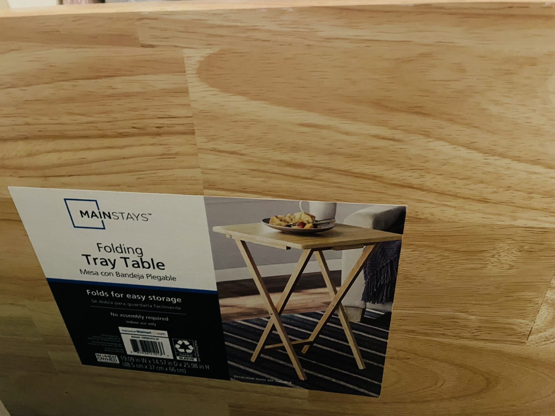 New Mainstays Folding Tray Table