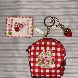 Strawberry Shortcake Bag With Keychain And 2 Beauty Blenders 
