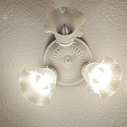 Semi Flush 3 Globe Light Fixture