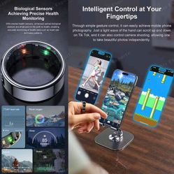 Smart Ring for Women Men,Fitness Tracker Ring,Smart Ring with Display with charging case size 13 gold