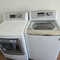 Lg top load washer and dryer white
