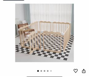 Wooden Baby/Toddler Playpen – 50 x 65 x 24 in