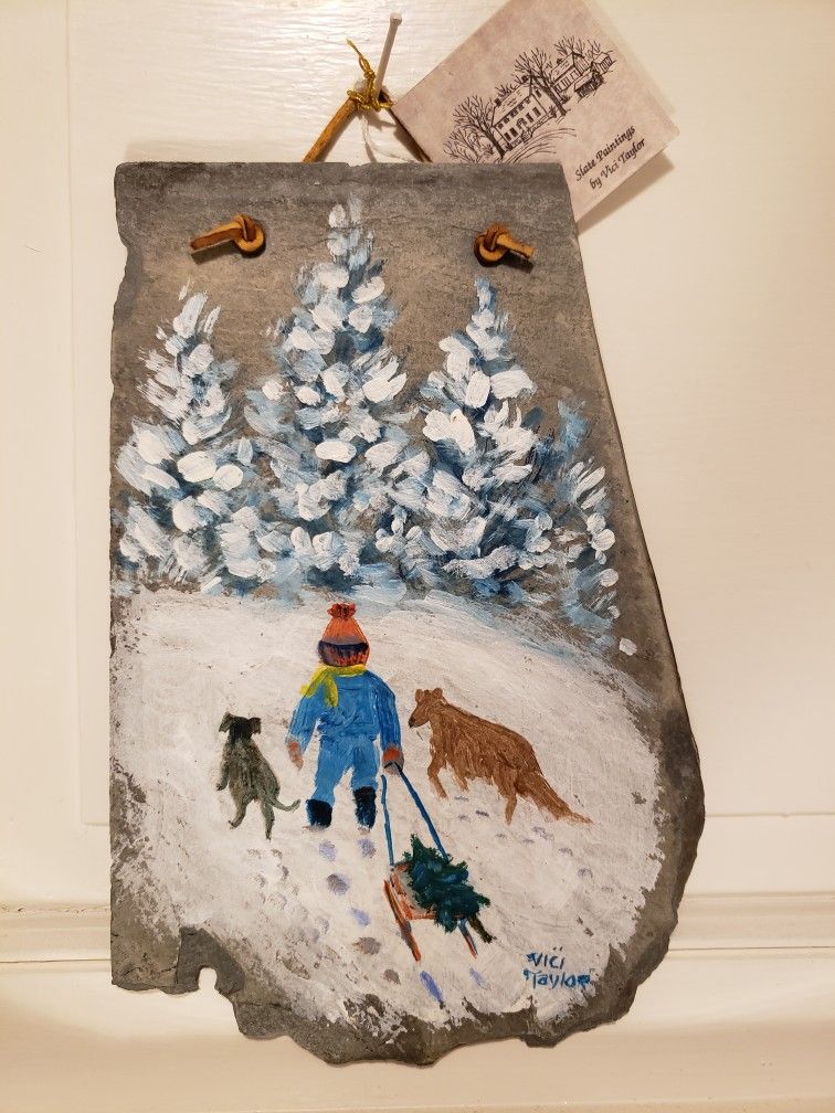 Painted Slate Wall Hanging