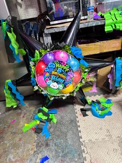 CUSTOM squishy party star pinata with balls