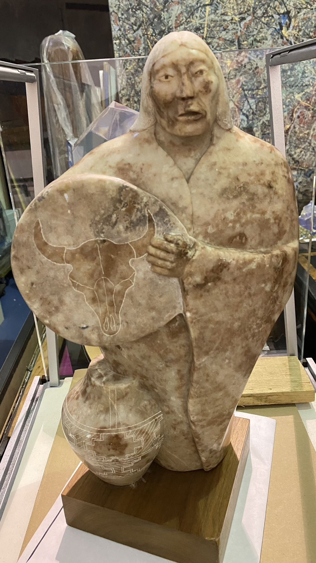 $265.00 REDUCED WAS $400.00 STONE 17 INCHES HIGH INDIAN SCULPTURE