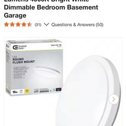 16 in. White Round LED Flush Mount Ceiling Light 1640 Lumens 4000K Bright White Dimmable Bedroom Basement Garage