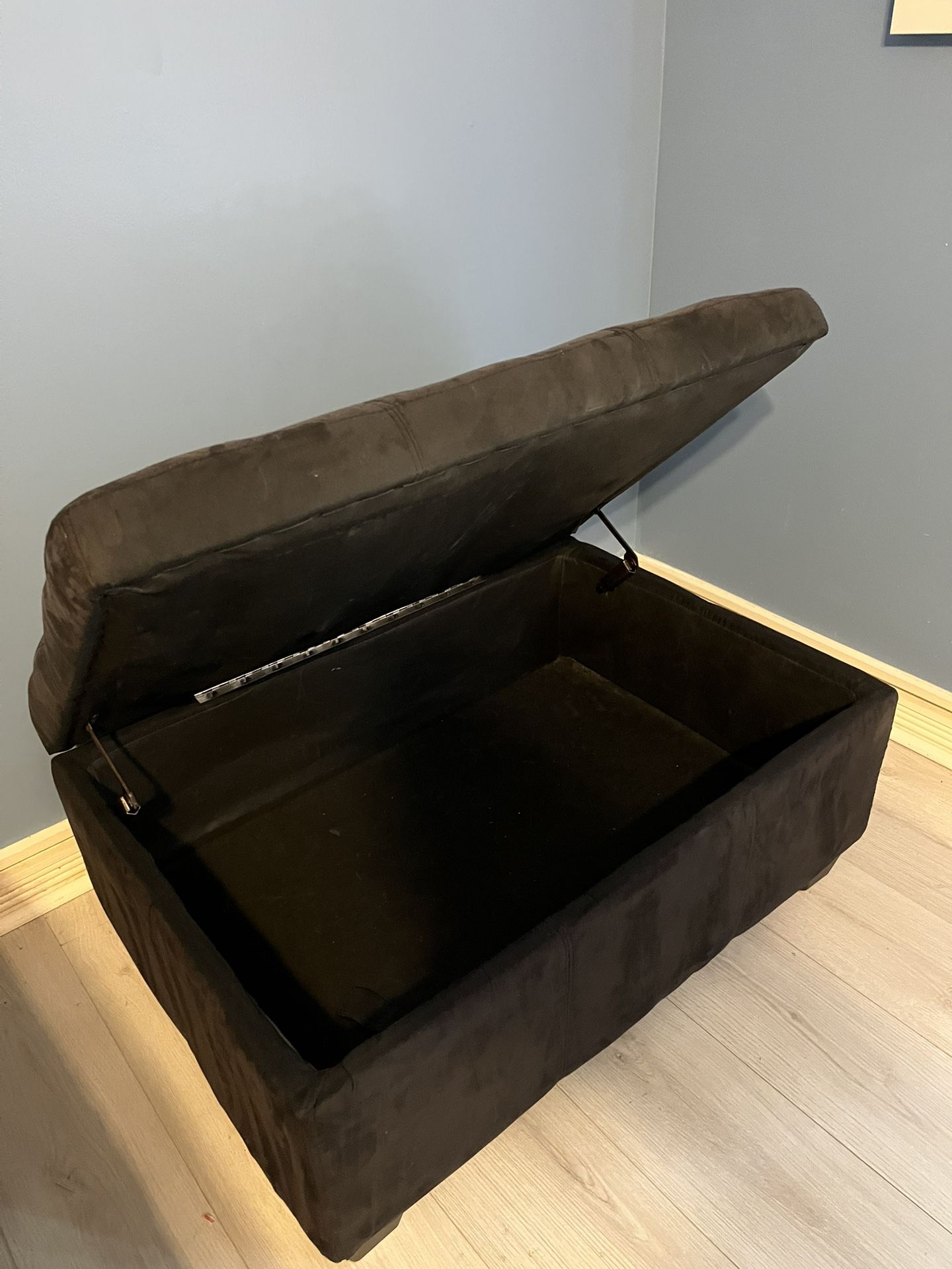 Dark Brown “Suede” Storage Cocktail Ottoman
