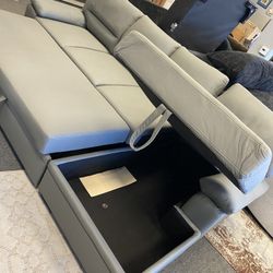 9ft Wide Convertible Sofa Bed With Storage Chaise Brand New Just Assembled. Must Sell Can Deliver $1 Down Financing:)
