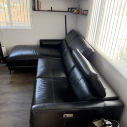 Small Leather Sectional Couch With Electric Recliner 