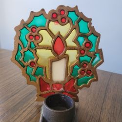 Cast Iron Wreath Candle Holder