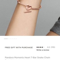 Pandora T-Bar Snake Chain bracelet 