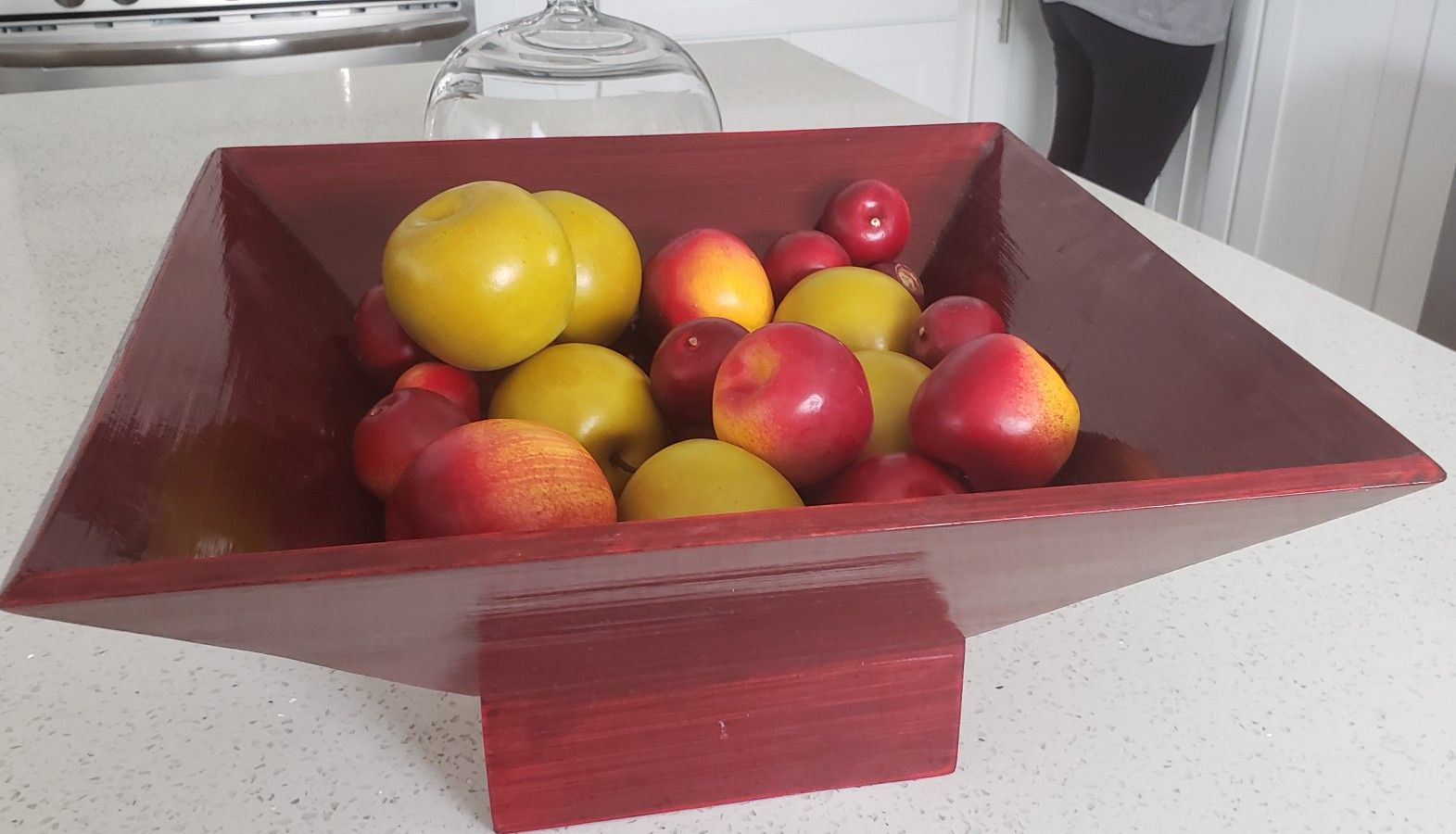 Bowl with artificial fruit home decor