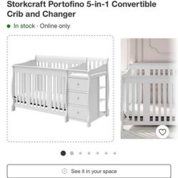 Storkcraft Portofino 5-in-1 Convertible Crib and Changer