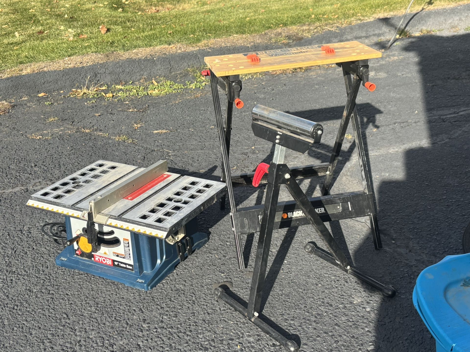 Ryobi 10” Table Saw And Black & Decker Workmate And All Pictured