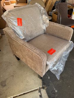 VINGLI Accent Chair, Chenille Upholstered Armchair, 380 LBS, Living Room