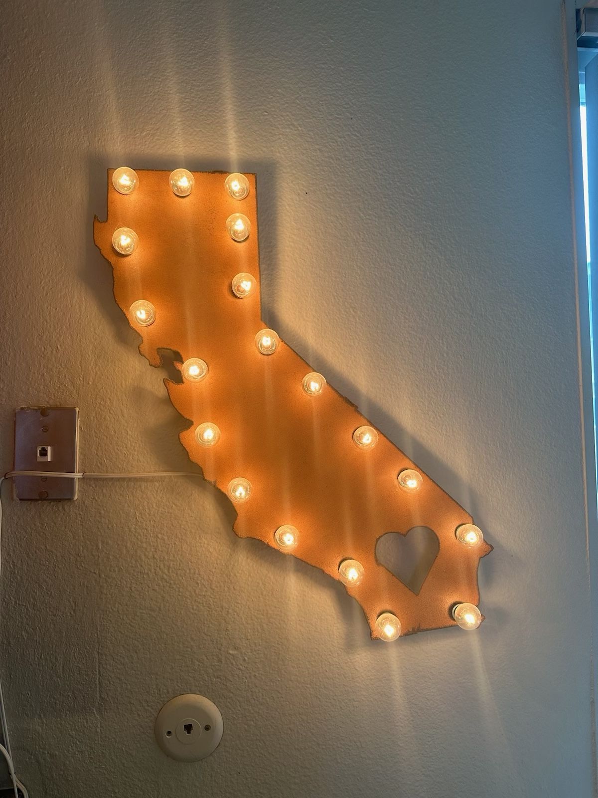Wood California Light Up sign