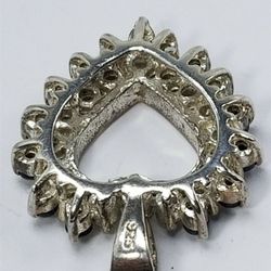 Women's Sterling Silver 925 Charm / Pendant with Black & White Stones #80457