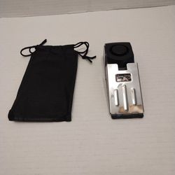Door stop alarm black with silver metal stop cover