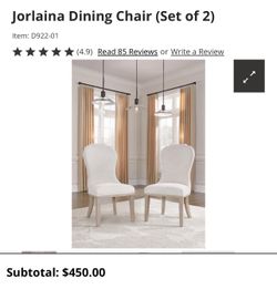 4 New Dining Chairs Ashley