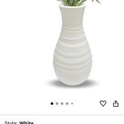 White Ceramic Looking Vases 8 Total