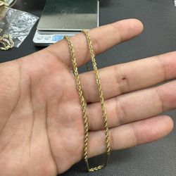 14k Yellow Gold Rope Chain 20”