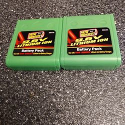 NEW. BRIGHT. 9.6 VOLT LITHIUM ION 500 m  Ah. Both For. 30 Dollars