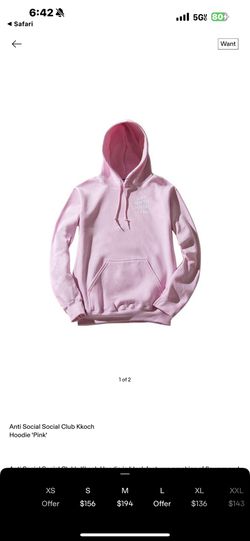 pink antisocial hoodie
