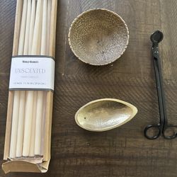 Unscented Candles, Wick Trimmer, Incense Holder Saucer