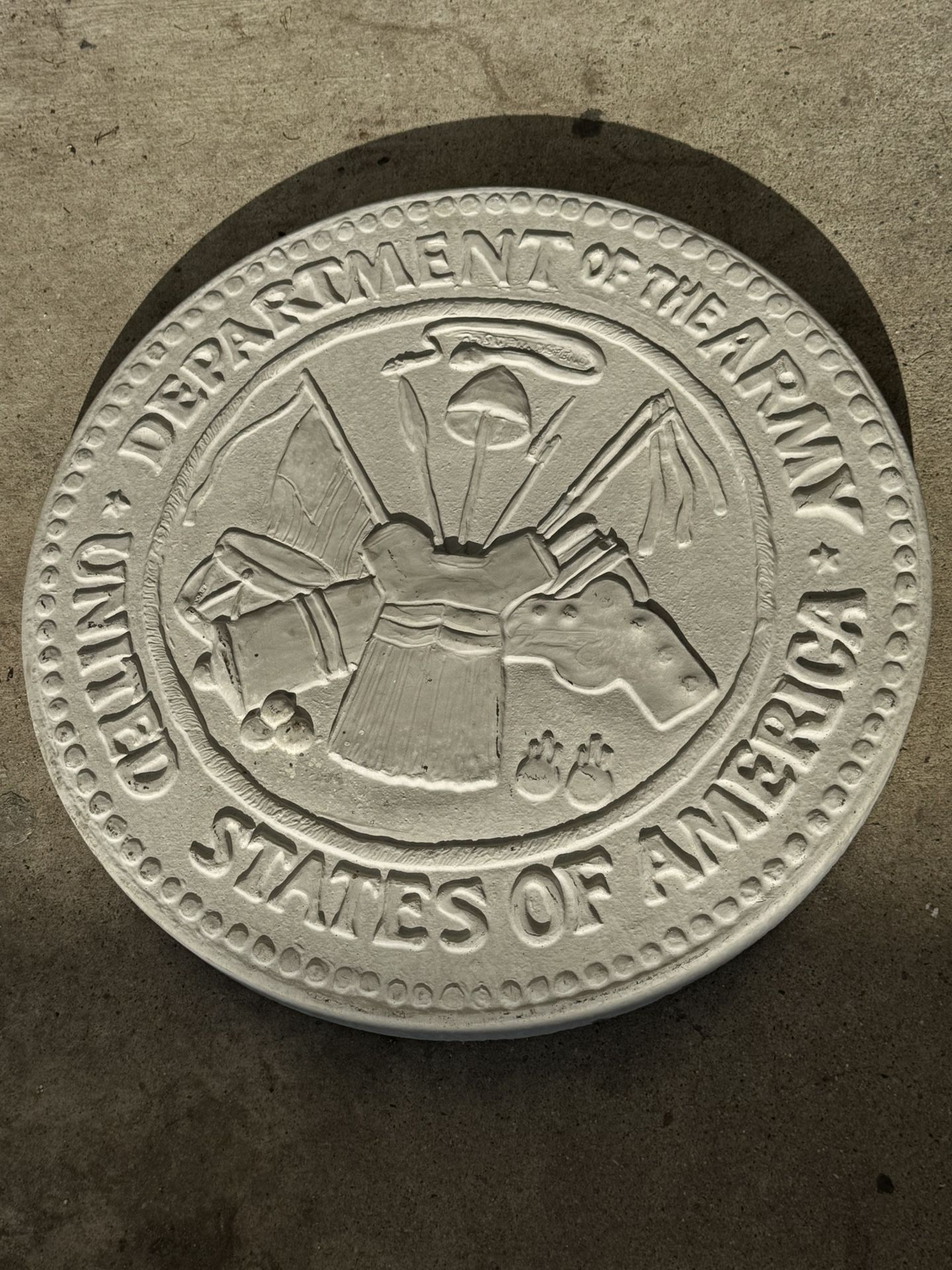 Department Of The ARMY United States Of America Concrete Yard Decor