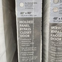 Molded Panels Bypass Closet Doors  60x80