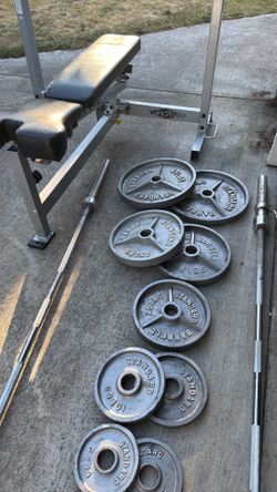 Olympic weights and bench
